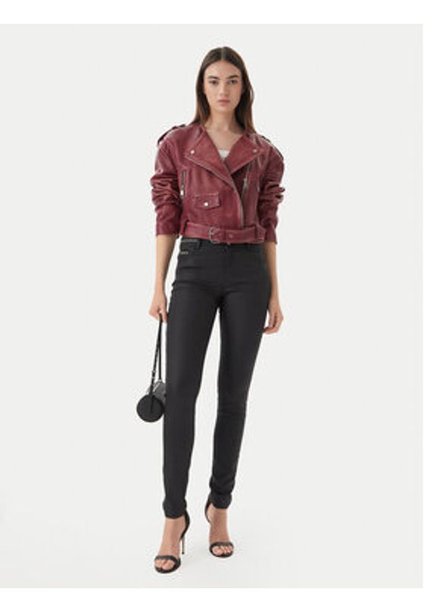 Morgan Spodnie materiałowe 212-PALONA Czarny Slim Fit. Kolor: czarny. Materiał: syntetyk, bawełna