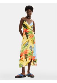 Desigual Sukienka letnia Tropical Leaves 24SWMW13 Kolorowy Regular Fit. Materiał: wiskoza. Wzór: kolorowy. Sezon: lato