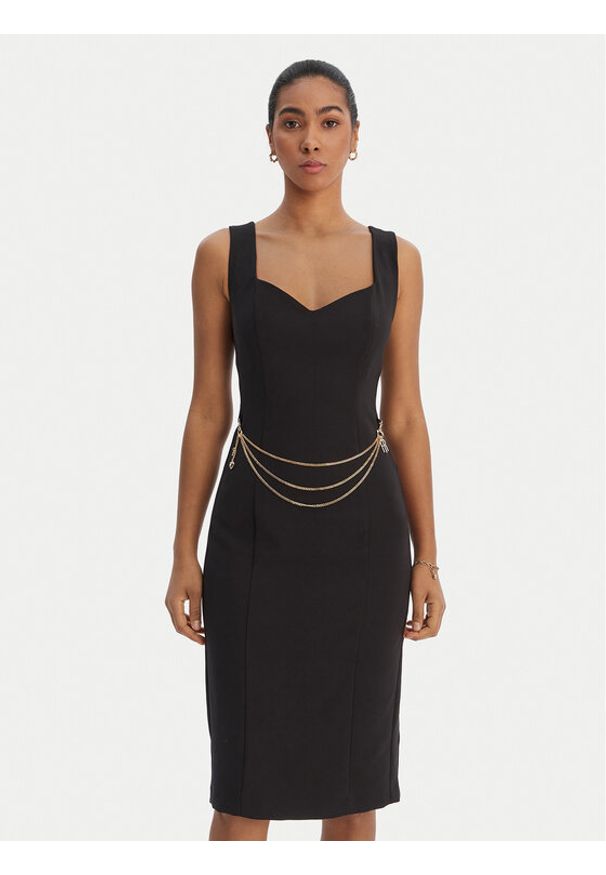 Fracomina Sukienka koktajlowa FR26SD2017W42901 Czarny Slim Fit. Kolor: czarny. Materiał: syntetyk. Styl: wizytowy