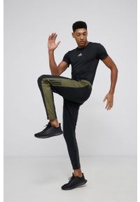 adidas Performance - Adidas Performance Spodnie męskie kolor czarny z aplikacją. Kolor: czarny. Materiał: dzianina, materiał. Wzór: aplikacja