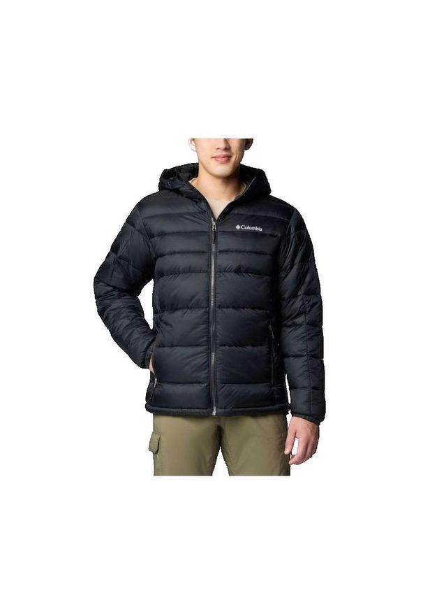 columbia - Pikowana kurtka Columbia z regulowanym kapturem czarna. Kolor: czarny. Materiał: poliester. Sport: turystyka piesza