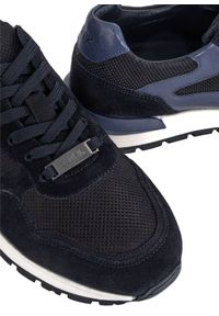 Ochnik - Skórzane czarne sneakersy męskie. Zapięcie: sznurówki. Kolor: czarny. Materiał: skóra