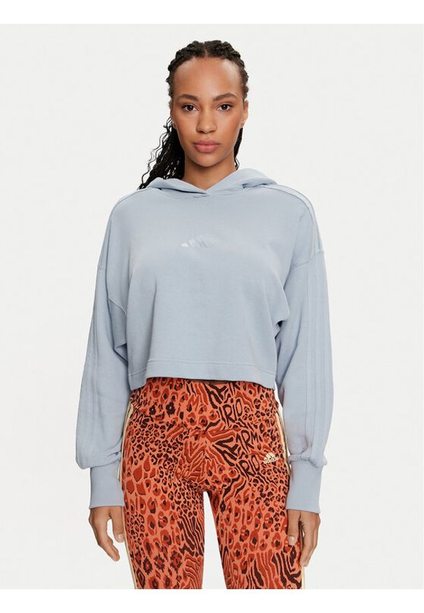 Adidas - adidas Bluza ALL SZN French Terry 3-Stripes IY6847 Niebieski Regular Fit. Kolor: niebieski. Materiał: bawełna
