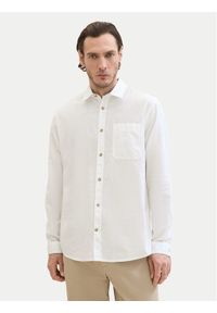 Tom Tailor Koszula 1040141 Biały Regular Fit. Kolor: biały. Materiał: len #1