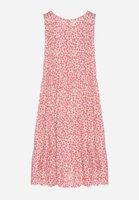 Born2be - Różowa Bawełniana Sukienka Bez Rękawów w Kolorowe Plamki Nattelle. Okazja: na co dzień. Kolor: różowy. Materiał: bawełna. Długość rękawa: bez rękawów. Wzór: kolorowy. Styl: klasyczny, casual, elegancki #6