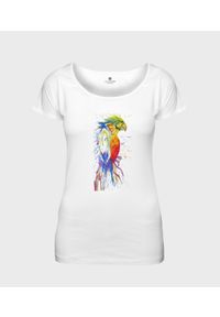 MegaKoszulki - Koszulka damska oversize Papuga. Materiał: bawełna