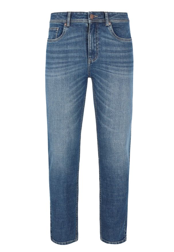 Volcano - Spodnie jeansowe, Straight Leg, D-LEON 50. Kolekcja: plus size. Kolor: niebieski. Styl: klasyczny