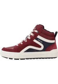 Geox - Buty GEOX J WEEMBLE Czerwony. Kolor: niebieski, czerwony, wielokolorowy. Sport: turystyka piesza