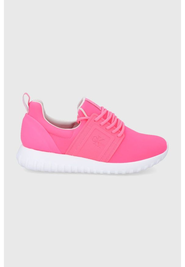 Calvin Klein Jeans buty YW0YW00518.TAC kolor różowy. Nosek buta: okrągły. Zapięcie: sznurówki. Kolor: różowy. Materiał: materiał, włókno, guma