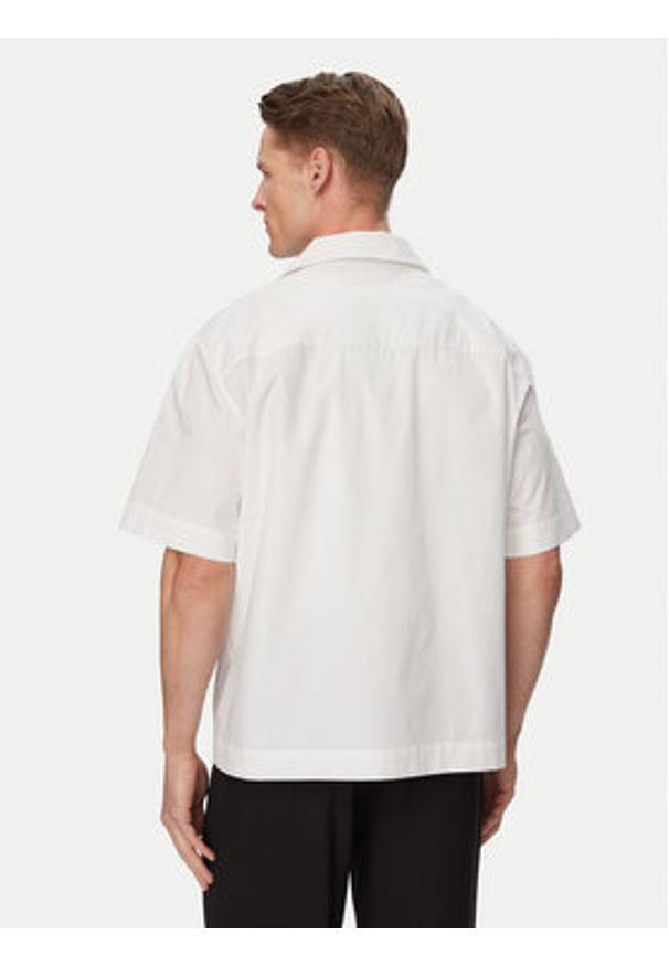 Hugo - HUGO Koszula Espino 50560580 Biały Oversize. Kolor: biały. Materiał: bawełna
