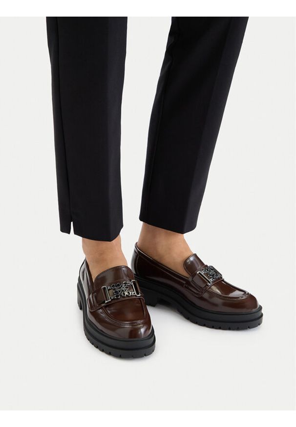 Nine West Loafersy CEO-KARIMA-01 Brązowy. Kolor: brązowy. Materiał: materiał