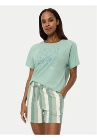 Triumph Szorty piżamowe Mix & Match 10218280 Zielony Relaxed Fit. Kolor: zielony. Materiał: bawełna