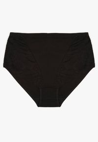 Born2be - Czarne Bawełniane Majtki Figi z Koronką Idiana. Kolekcja: plus size. Kolor: czarny. Materiał: koronka, bawełna. Wzór: koronka