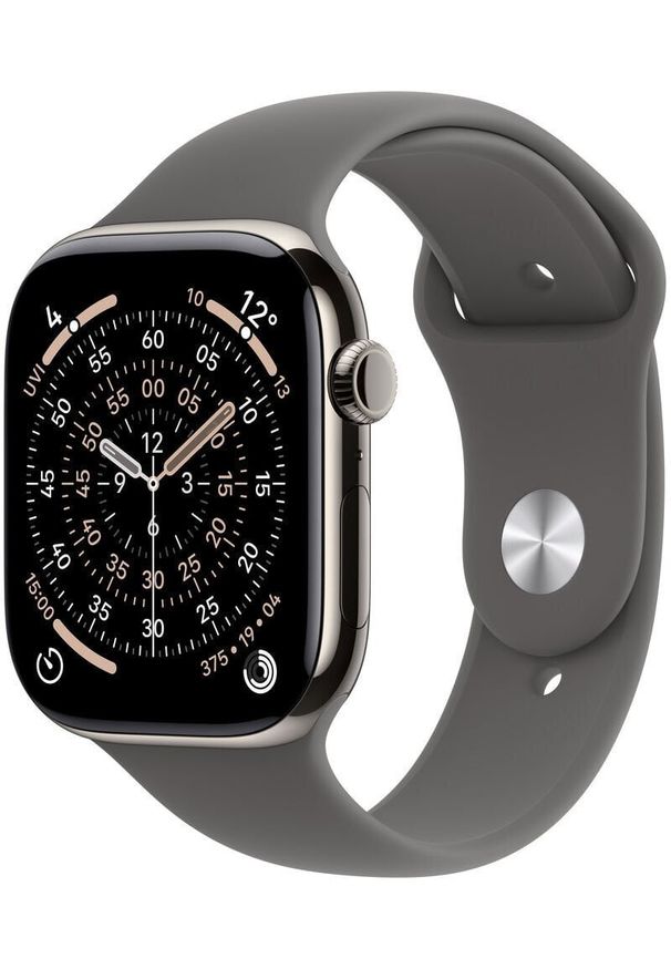 APPLE - Smartwatch Apple Watch 11 GPS + Cellular 46mm Natural Titanium Sport Band S/M Grafitowy (MFCW4MP/A). Rodzaj zegarka: smartwatch. Kolor: szary. Styl: sportowy