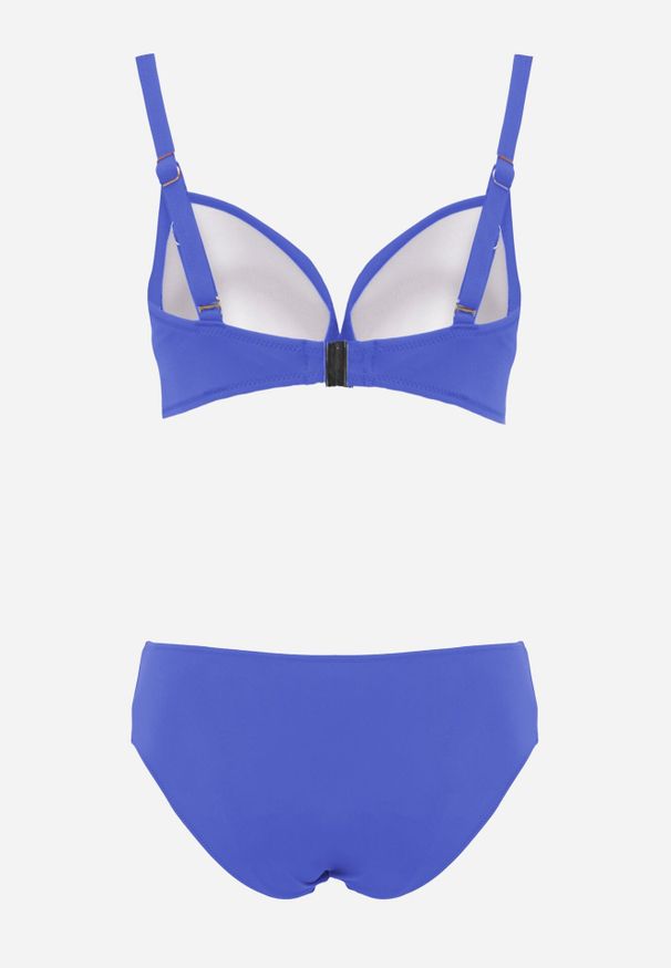 Born2be - Niebieskie Bikini Dwuczęściowe Zabudowane na Grubych Ramiączkach z Regulacją Aroaete. Kolekcja: plus size. Kolor: niebieski. Długość: krótkie