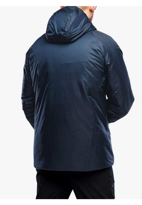 Kurtka ocieplana męska Houdini Dunfri. Kolor: niebieski. Sport: turystyka piesza