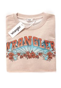 Wrangler - BLUZA WRANGLER DAMSKA BLUZA WRANGLER DAMSKA BEIGE MELE W6077IMWC. Kolor: beżowy. Wzór: kwiaty, nadruk #7