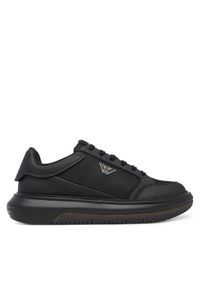Emporio Armani Sneakersy EM003666 AF19532 MC105 Czarny. Kolor: czarny. Materiał: skóra #1
