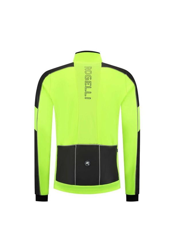 ROGELLI - Kurtka rowerowa zimowa męska Rogelli Essential Hi Vis. Kolor: żółty, czarny, wielokolorowy. Materiał: softshell. Sezon: zima