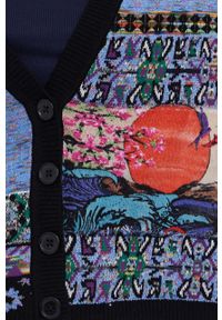 Desigual kardigan 22SWJF54 damski lekki. Kolor: niebieski. Materiał: materiał, dzianina. Długość rękawa: długi rękaw. Długość: długie #3