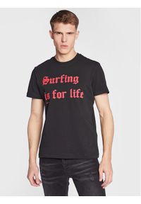 Rage Age T-Shirt Surfer Czarny Regular Fit. Kolor: czarny. Materiał: bawełna