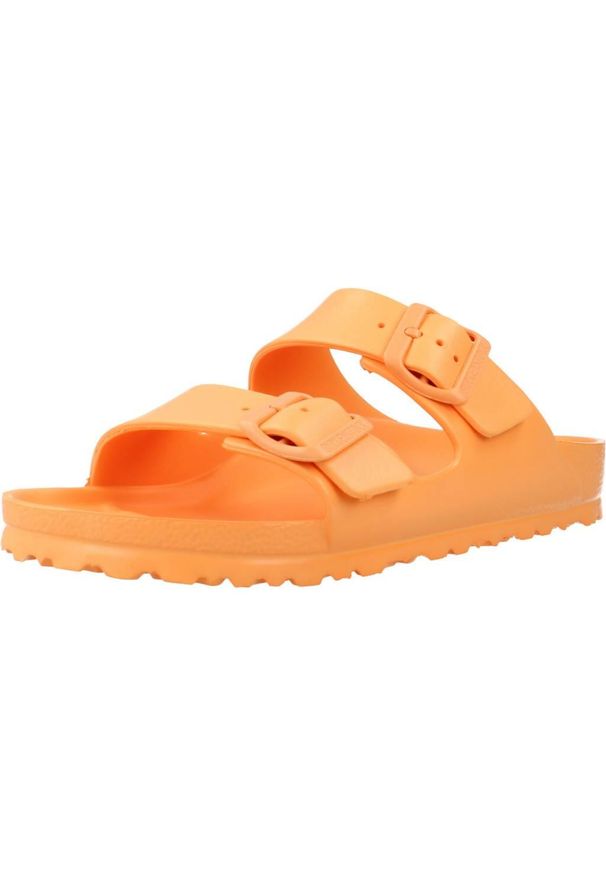 Klapki damskie Birkenstock Arizona Eva. Kolor: pomarańczowy, wielokolorowy, żółty. Materiał: syntetyk, materiał