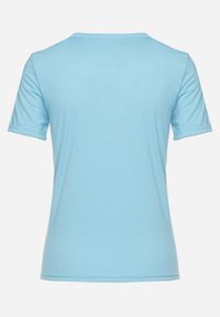 Born2be - Jasnoniebieski Gładki T-shirt z Krótkim Rękawem Elldora. Okazja: na co dzień. Kolor: niebieski. Materiał: jeans. Długość rękawa: krótki rękaw. Długość: krótkie. Wzór: gładki. Styl: klasyczny, casual, elegancki #5