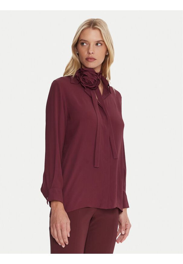 Marella Koszula Cabiria 2523116071 Bordowy Regular Fit. Kolor: czerwony. Materiał: jedwab