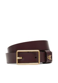 Calvin Klein Pasek Damski Square Buckle Ck Loop 25Mm LV04F7050G Bordowy. Kolor: czerwony. Materiał: skóra #1