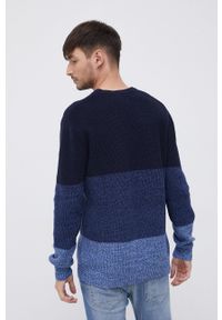 Pepe Jeans Sweter z domieszką wełny męski kolor granatowy. Okazja: na co dzień. Kolor: niebieski. Materiał: wełna. Długość rękawa: długi rękaw. Długość: długie. Styl: casual #5