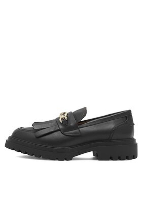 Eva Minge Loafersy ANGE-1018 Czarny. Kolor: czarny. Materiał: skóra