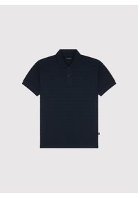 Pako Lorente - PAKO LORENTE - Granatowe bawełniane polo w prążki. Okazja: na co dzień. Typ kołnierza: polo. Kolor: niebieski, czarny. Materiał: bawełna. Długość rękawa: krótki rękaw. Długość: krótkie. Wzór: prążki. Styl: casual #5