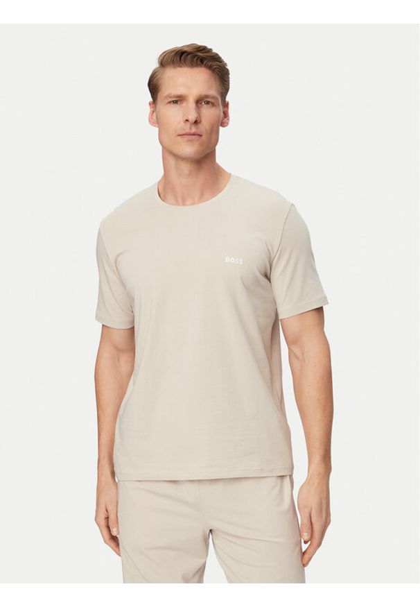 BOSS T-Shirt Mix&Match 50515312 Beżowy jasny Regular Fit. Kolor: beżowy. Materiał: bawełna