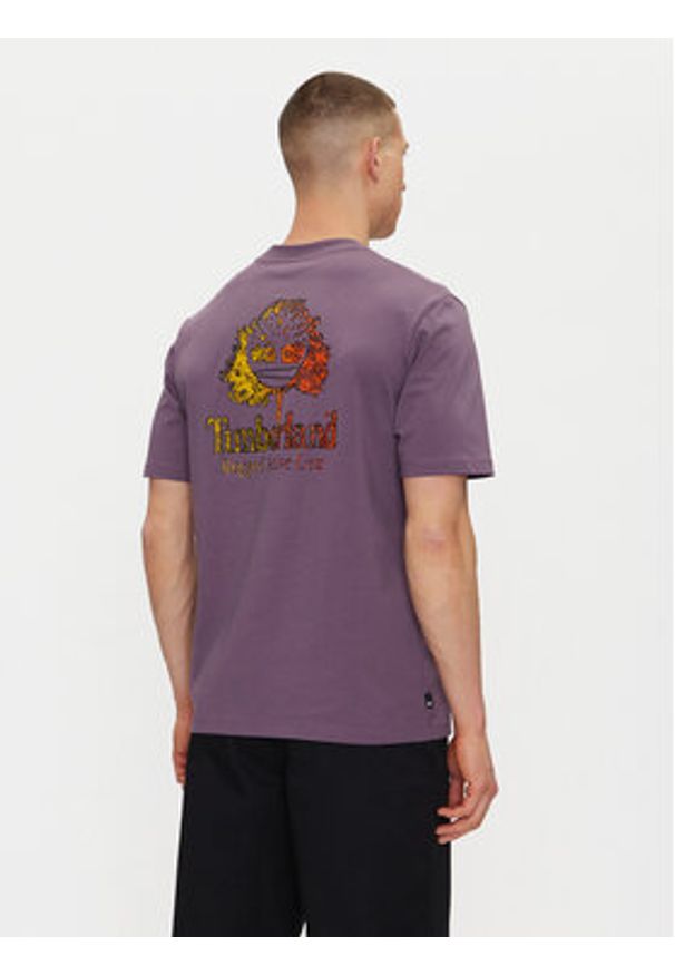 Timberland T-Shirt TB0A6DMA Fioletowy Regular Fit. Kolor: fioletowy. Materiał: bawełna