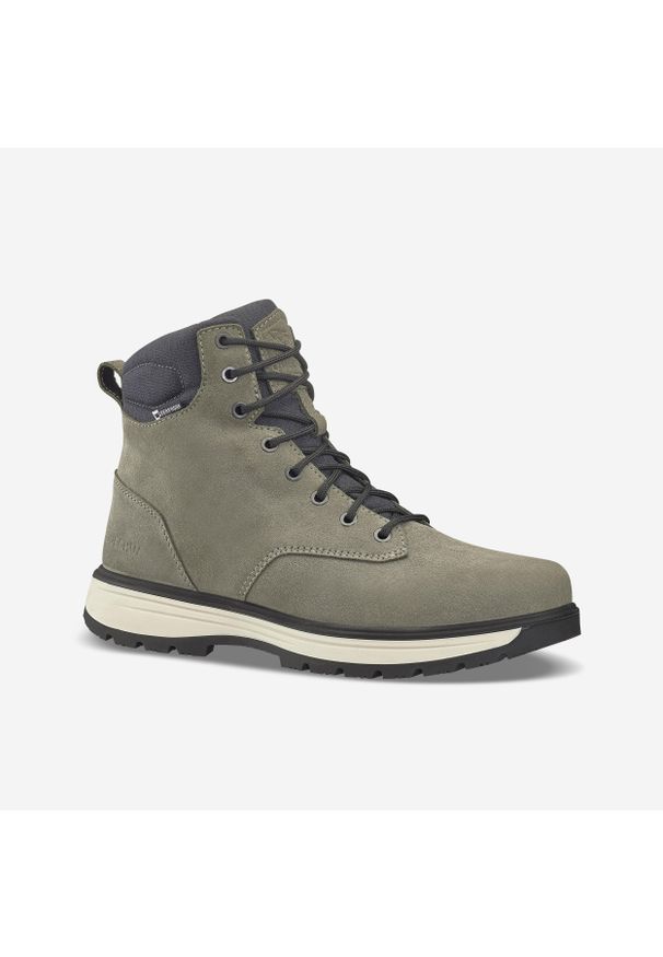 quechua - Buty turystyczne męskie Quechua NH500 skóra. Okazja: na co dzień. Wysokość cholewki: przed kolano. Kolor: zielony, wielokolorowy, brązowy. Materiał: skóra. Szerokość cholewki: normalna. Sezon: zima