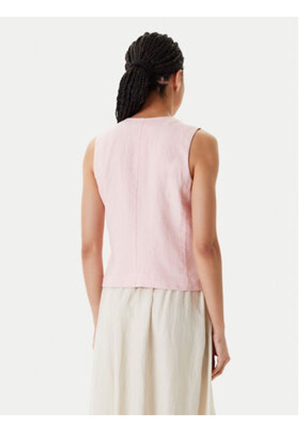 United Colors of Benetton - United Colors Of Benetton Kamizelka 2AGHDJ00G Różowy Slim Fit. Kolor: różowy. Materiał: len