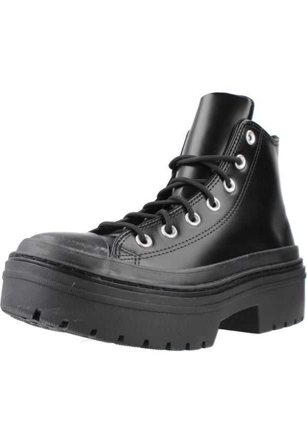 Converse - CONVERSE CHUCK TAYLOR ALL STAR LUGGED HEEL LEATHER PLATFORM Czarny. Kolor: czarny. Materiał: tkanina, skóra. Obcas: na platformie