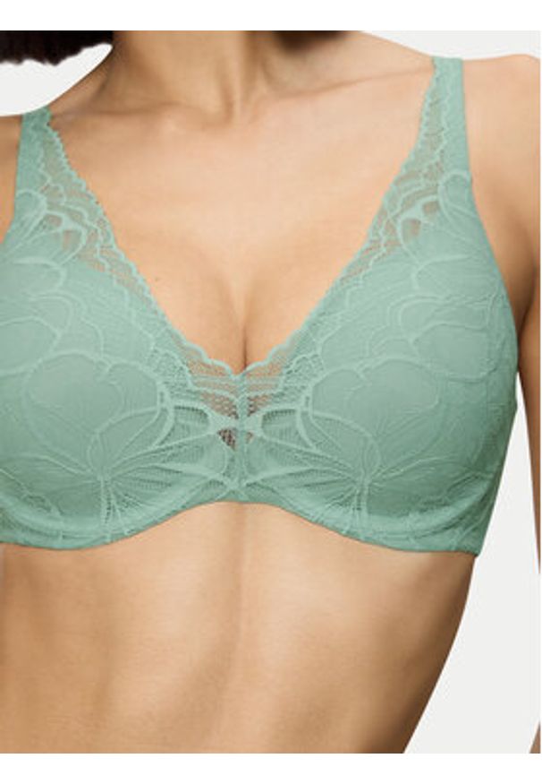 Triumph Biustonosz z fiszbiną Illusion 10219710 Zielony. Kolor: zielony. Materiał: syntetyk