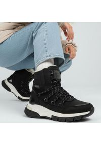 Czarne Śniegowce Mustang Ocieplane Buty Damskie. Kolor: czarny. Materiał: futro, skóra ekologiczna. Sezon: zima. Styl: elegancki #1