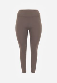 Born2be - Szare Gładkie Legginsy z Wysokim Stanem i Panelem Podkreślającym Talię Noseno. Okazja: na co dzień. Stan: podwyższony. Kolekcja: plus size. Kolor: szary. Długość: krótkie. Wzór: gładki. Styl: casual, sportowy #8