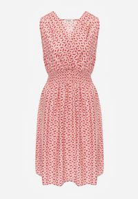 Born2be - Różowa Sukienka Midi z Wiskozy z Cienkimi Gumkami w Pasie i Kopertowym Dekoltem Manni. Typ kołnierza: dekolt kopertowy. Kolor: różowy. Materiał: wiskoza. Długość rękawa: bez rękawów. Wzór: kwiaty. Typ sukienki: kopertowe. Długość: midi #5