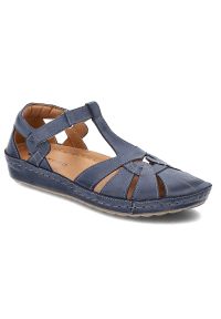 Niebieskie Sandały Armodo Wygodne Obuwie Damskie. Okazja: na spacer, na plażę. Kolor: niebieski. Materiał: materiał. Sezon: lato. Styl: boho