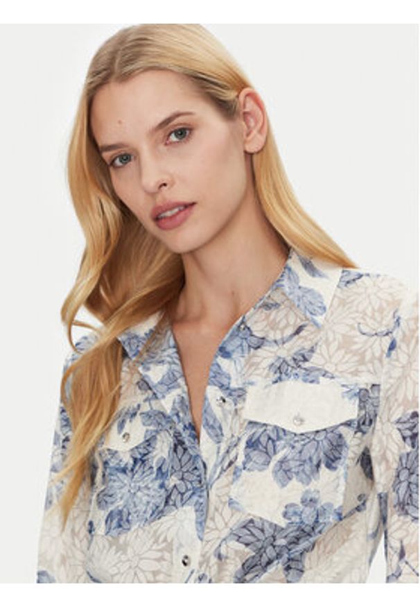 Guess Koszula W5GH03 WH4K2 Biały Regular Fit. Kolor: biały. Materiał: wiskoza