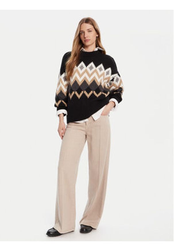 Barbour Sweter Cecelia LKN1676MI11 Czarny Relaxed Fit. Kolor: czarny. Materiał: bawełna