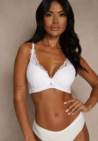 Renee - Biały Biustonosz Zdobiony Koronką i Kokardami Morgavia. Kolor: biały. Materiał: koronka. Wzór: koronka, aplikacja #4