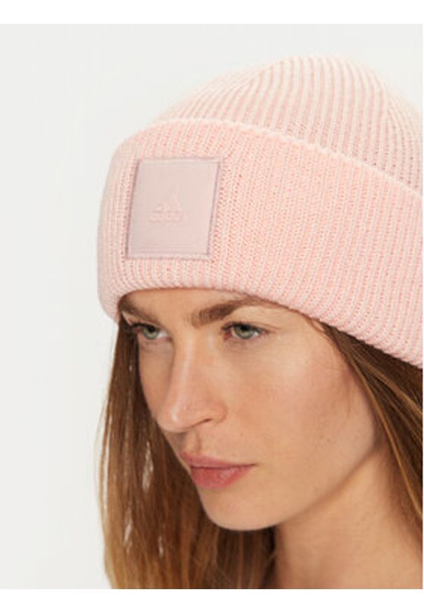 Adidas - adidas Czapka Cuffed Beanie IY5254 Różowy. Kolor: różowy. Materiał: poliester, materiał