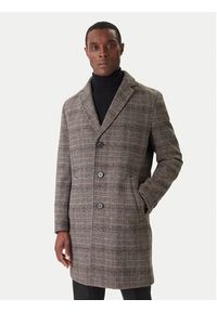 Karl Lagerfeld - KARL LAGERFELD Płaszcz wełniany 455733 554755 Szary Regular Fit. Typ kołnierza: dekolt w karo. Kolor: szary. Materiał: wełna, syntetyk #3