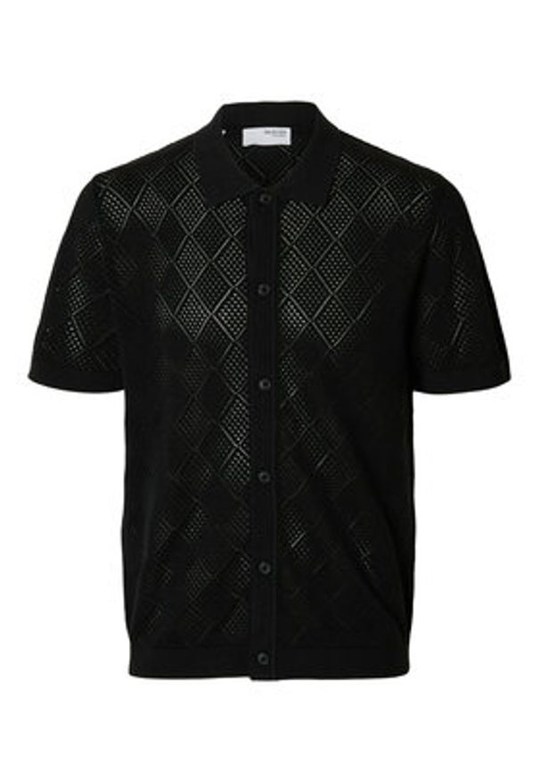 Selected Homme Koszula 16097564 Czarny Regular Fit. Kolor: czarny. Materiał: bawełna