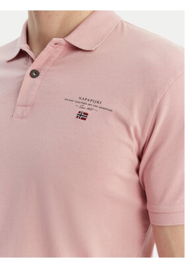 Napapijri Polo Elbas NP0A4GB4 Różowy Regular Fit. Typ kołnierza: polo. Kolor: różowy. Materiał: bawełna
