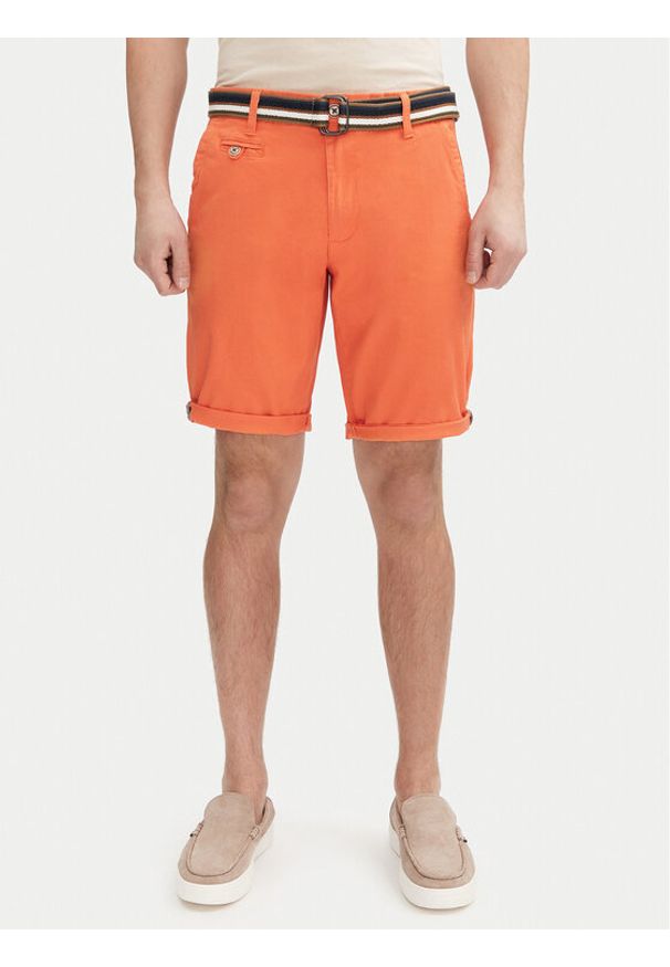 INDICODE Szorty materiałowe Royce 70-039 Pomarańczowy Slim Fit. Kolor: pomarańczowy. Materiał: bawełna